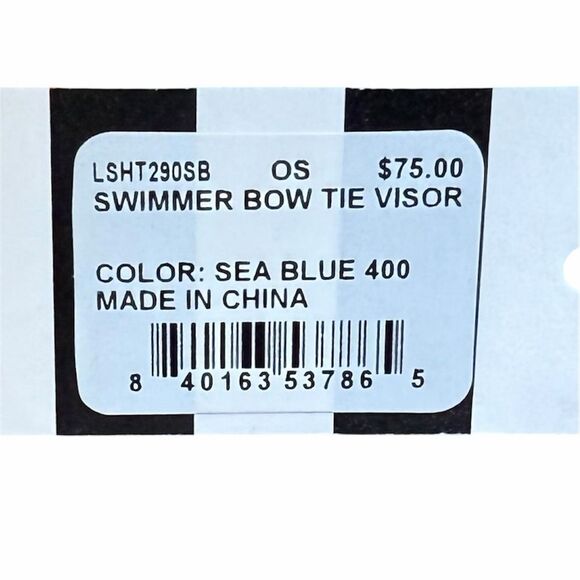 Lele Sadoughi SEA BLUE SWIMMER BOW TIE VISOR/HAT Golf/Pickleball/Tennis OS NWT main image 9